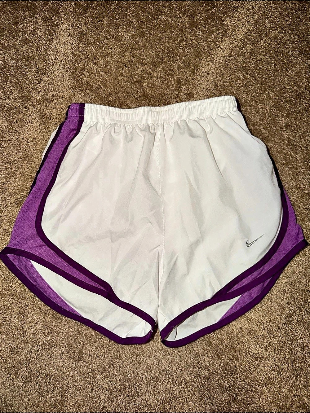 Nike Dri-FIT Running Shorts in White & Purple